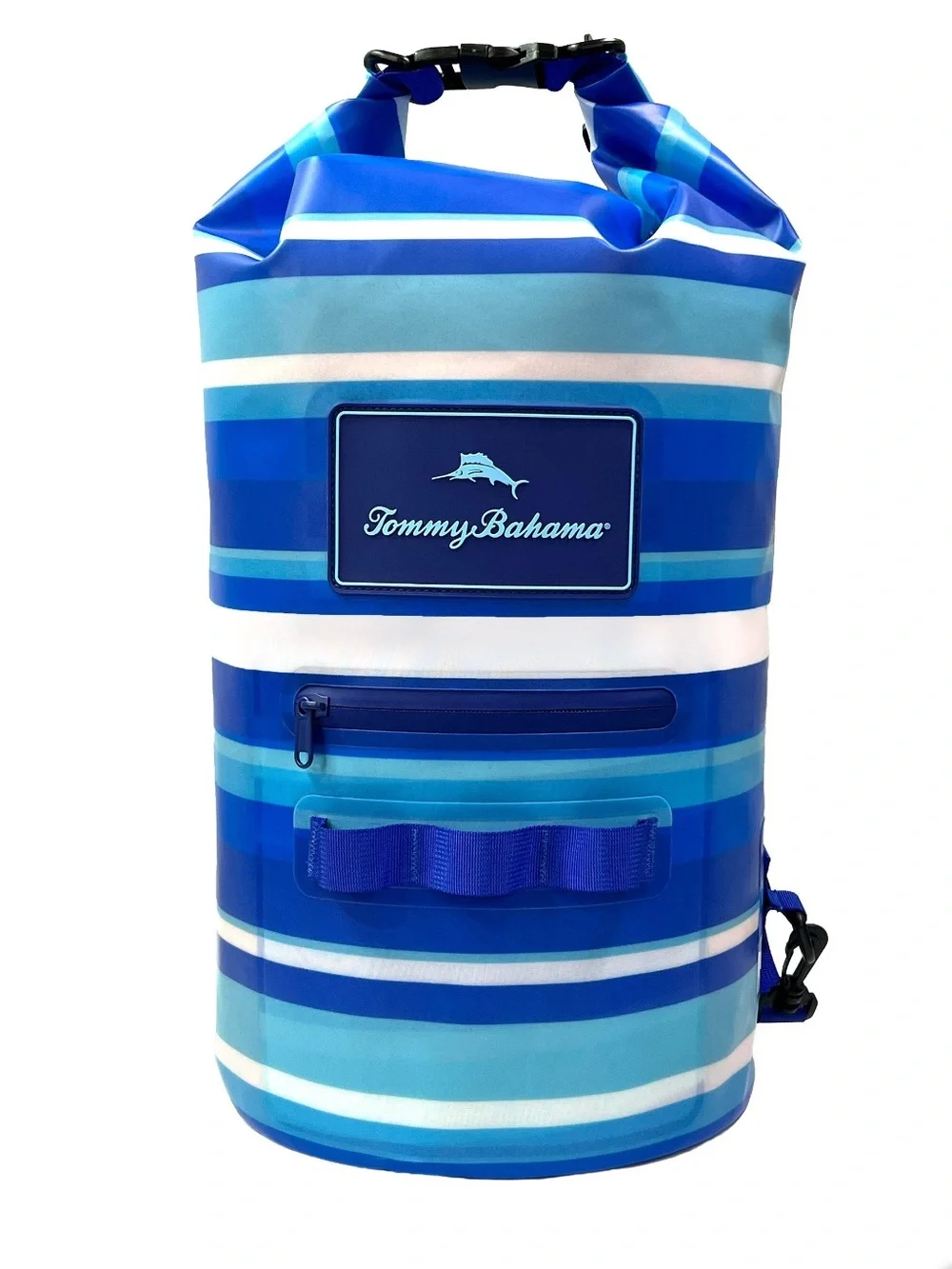 Tommy Bahama Blue Striped Dry Bag with Shoulder Strap